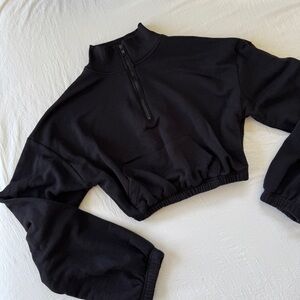 Quarter Zip Cropped Sweatshirt